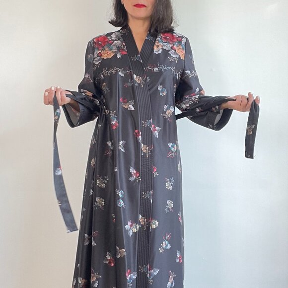 Vintage JUDY GAIL Montréal 70's Floral Robe - Size M/L - Picture 8 of 14